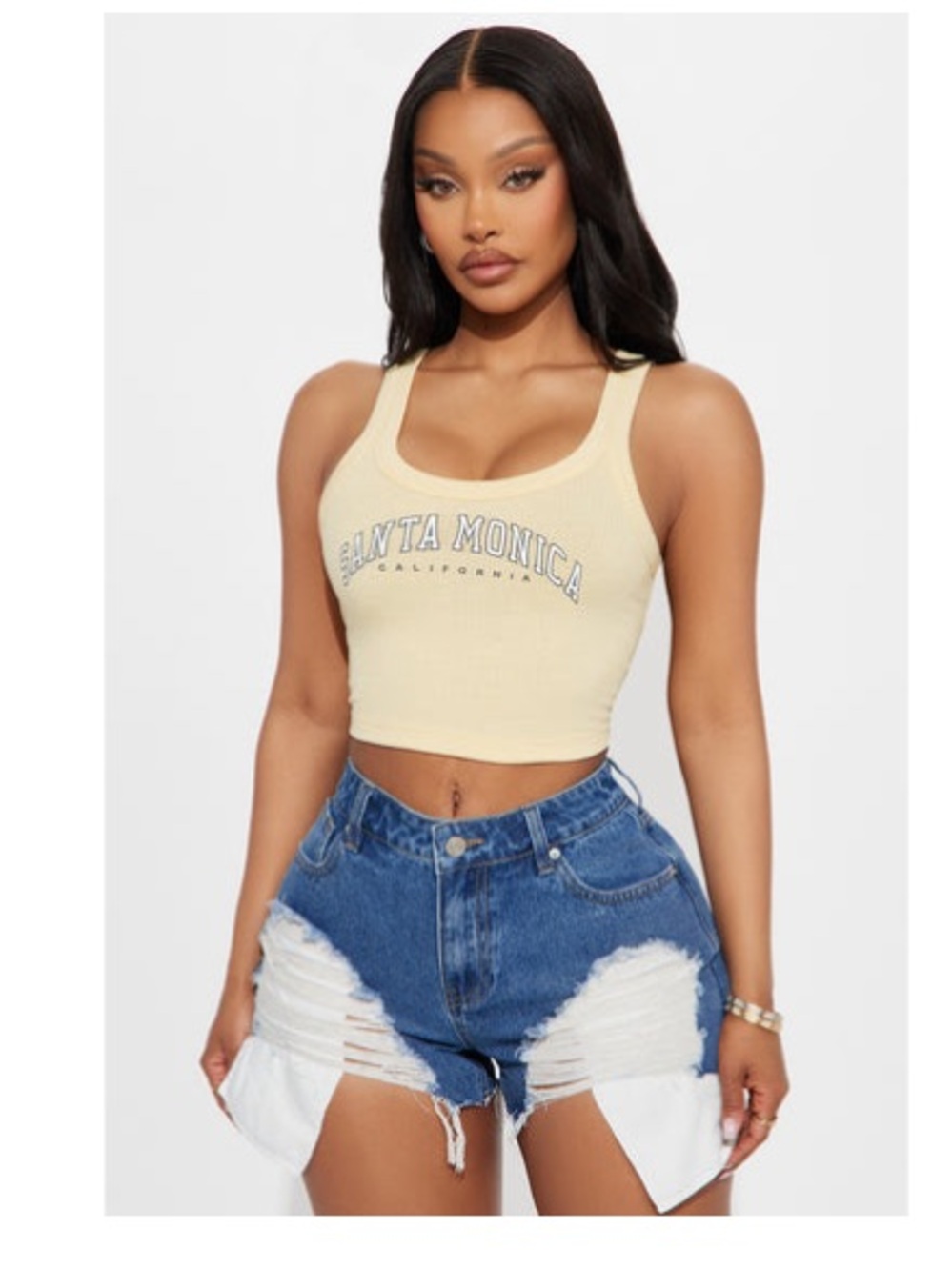 Fashion Nova Yellow Santa Monica Crop Top